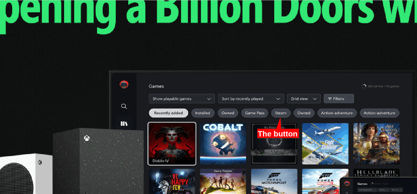 The Steam Button In The Xbox App