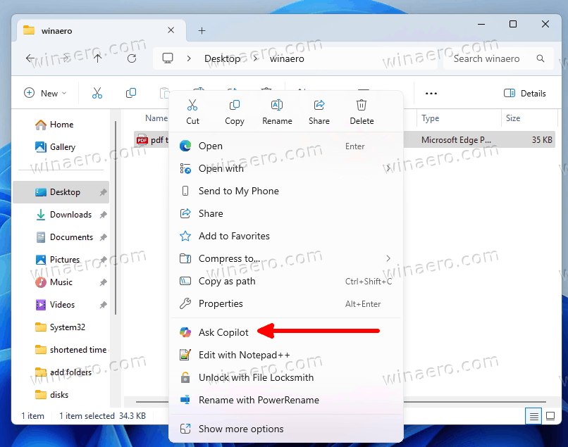 Ask Copilot Context Menu