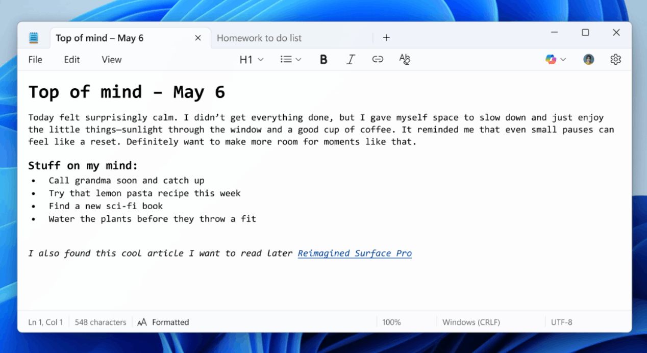 Notepad With Formatting