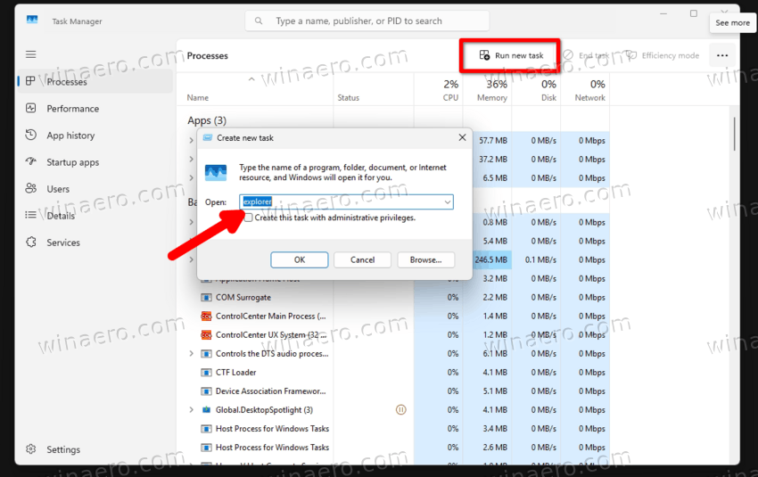 Start Explorer From Task Manager
