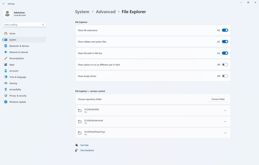 Advanced Settings