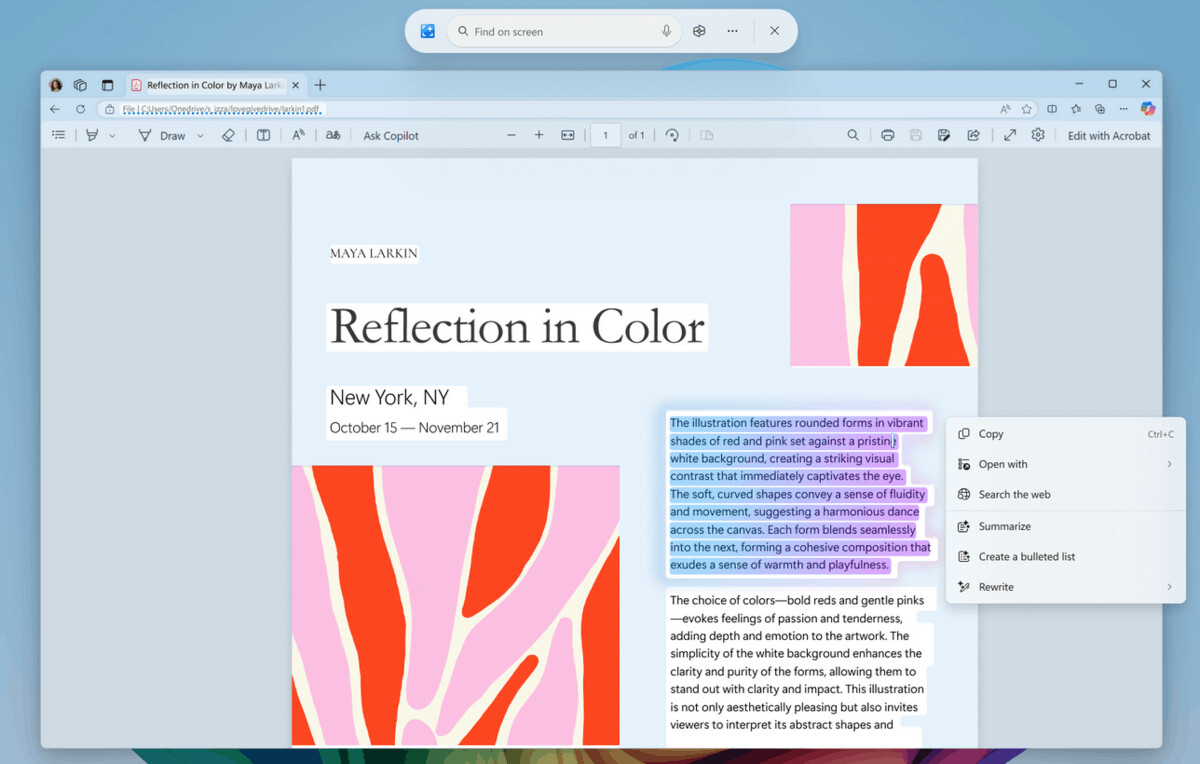 Click To Do Summarize, Create A Bulleted List, Rewrite