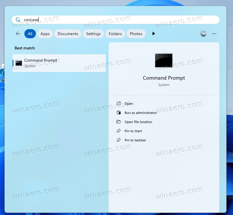 Command Prompt In Search