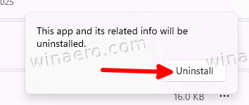 Confirm Uninstall