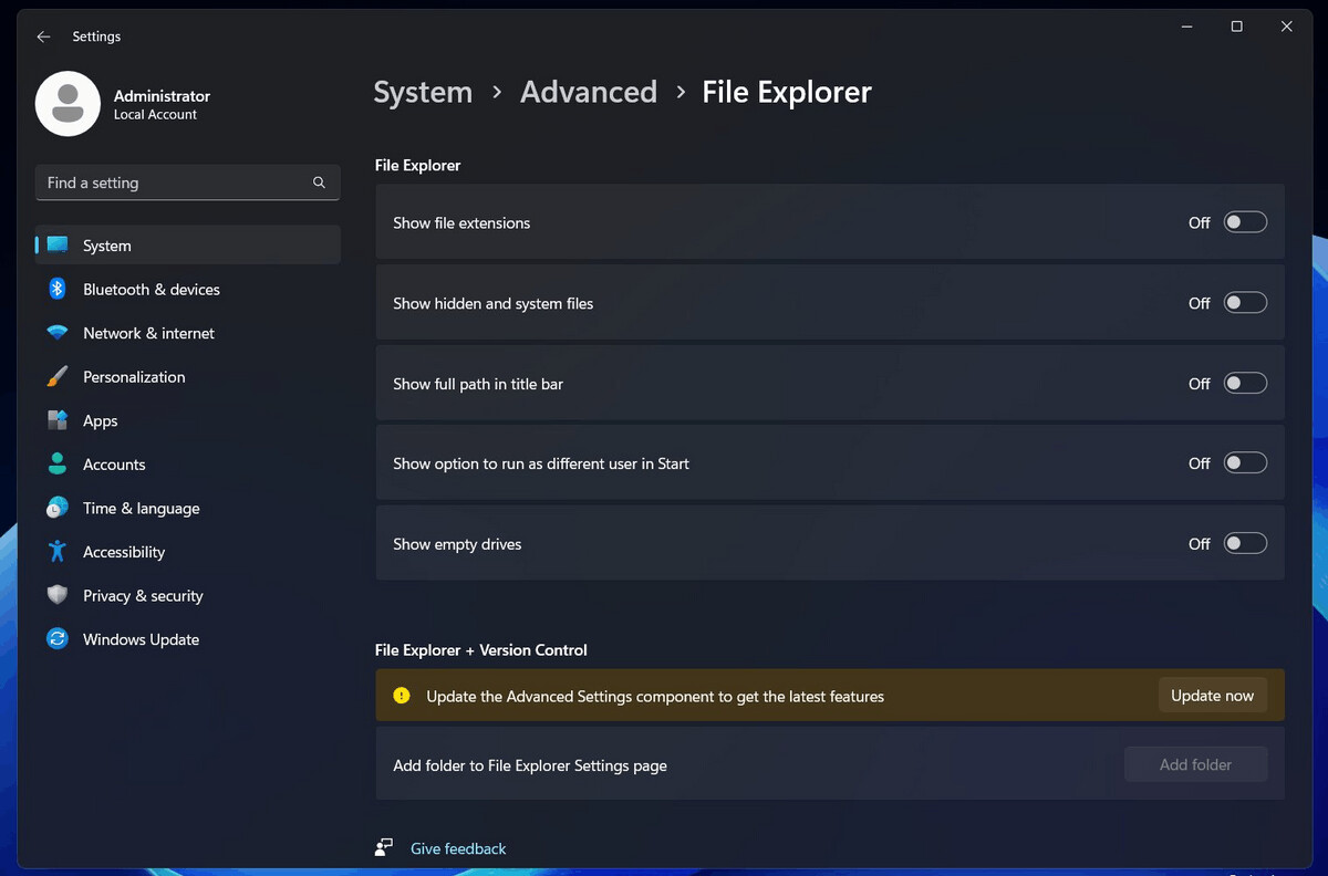 System Advanced Page 2
