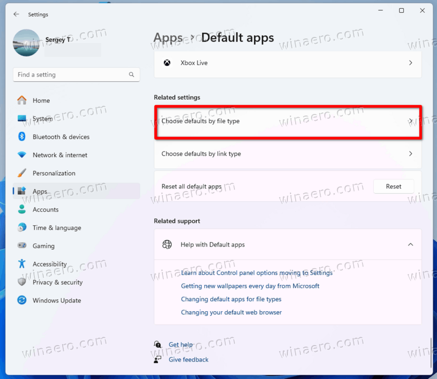 Default Apps By File Type