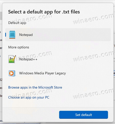 Change Default App From File Properties