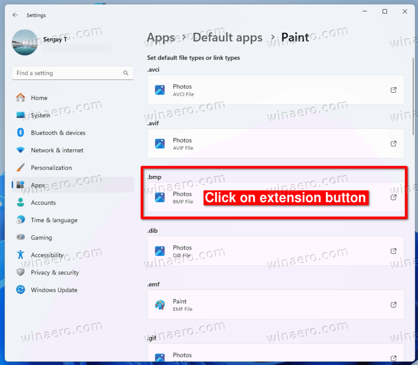 Click On File Extension