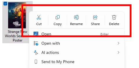 Context Menu Top Icon Dividers