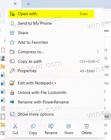 Open With For Unknown File Type