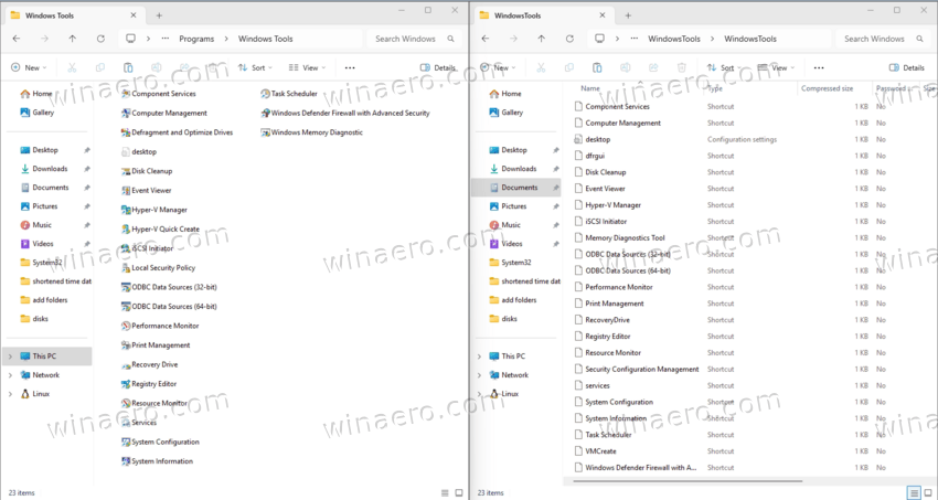 Restore Windows Tools Shortcuts
