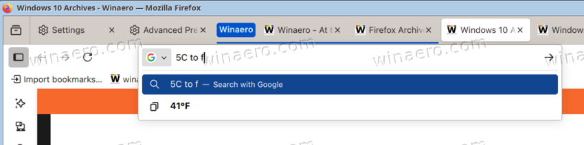 Firefox Unit Converter
