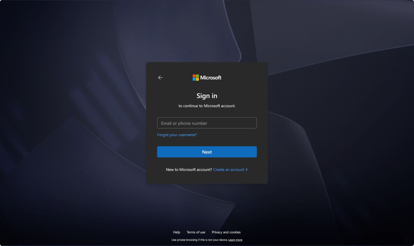 Microsoft Sign In Dark Theme New Design
