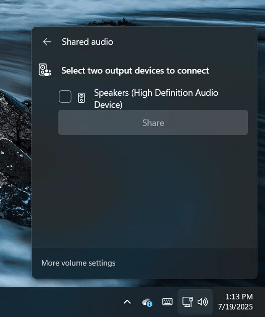 Windows 11 Shared Audio 2