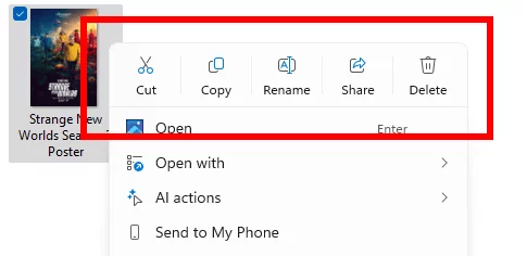 Context Menu Top Icon Dividers