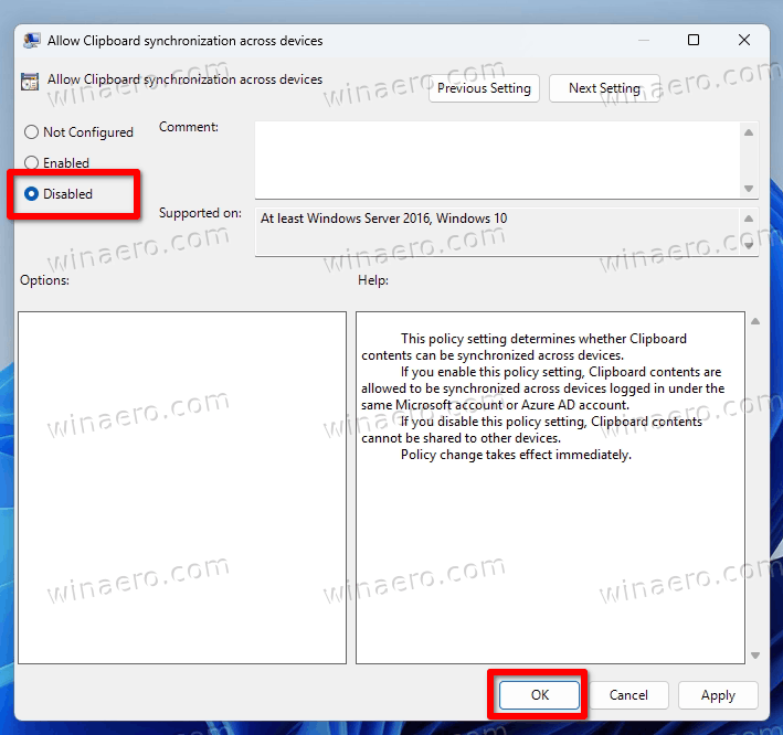 Disable Sync For All Users