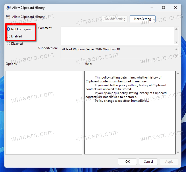 Enable Clipboard History For All Users