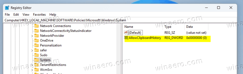 Group Policy Tweak For Clipboard History