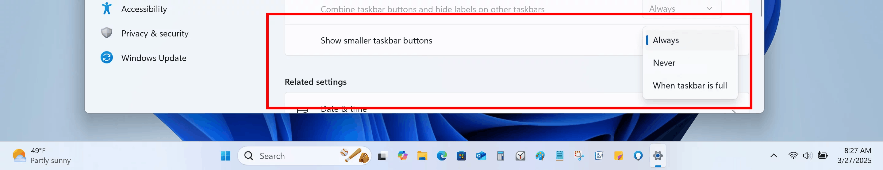 Taskbar Scaling