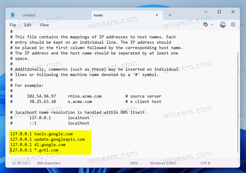 Block Chrome Auto Updates In Hosts File