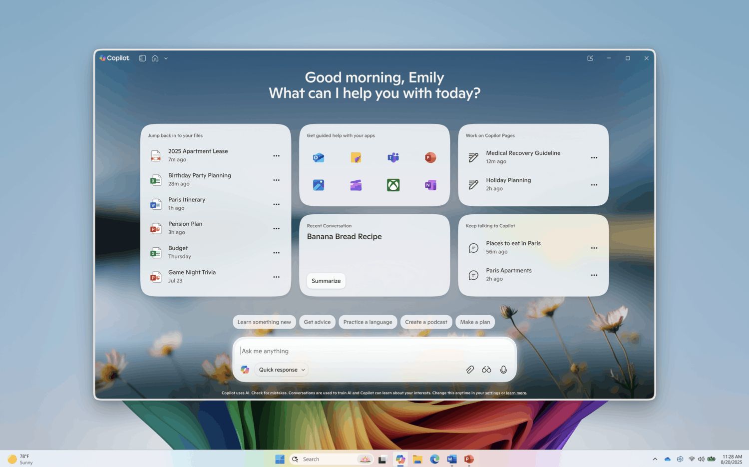 Copliot App Home Windows Hub