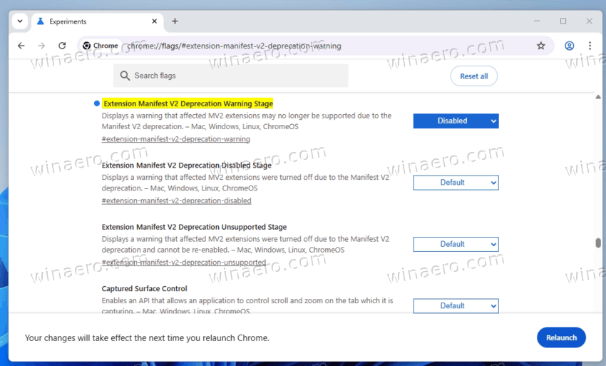 Extension Manifest V2 Deprecation Warning Stage