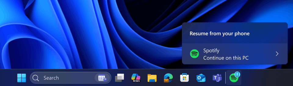 Resume Taskbar Alert Spotify Launch