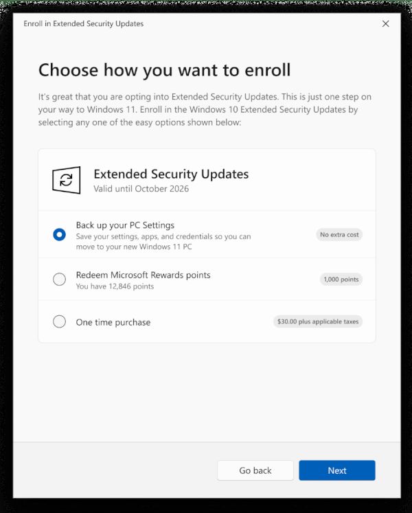 Windows 10 Esu Enrollment Wizard