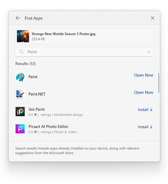 Find Apps Share Window