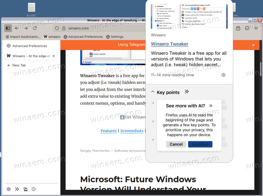 Firefox 142 Link Preview