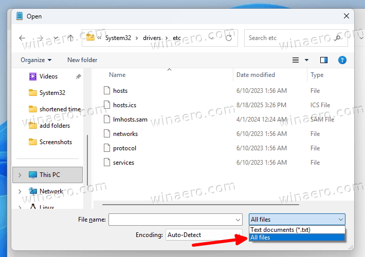Open Hosts File