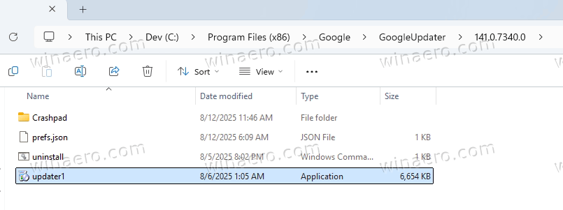 Rename Chrome Updater Executable