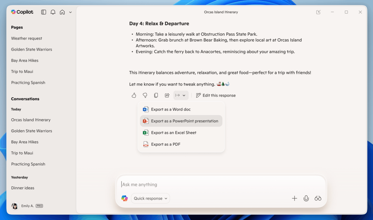 Copilot App Document Creation And Export