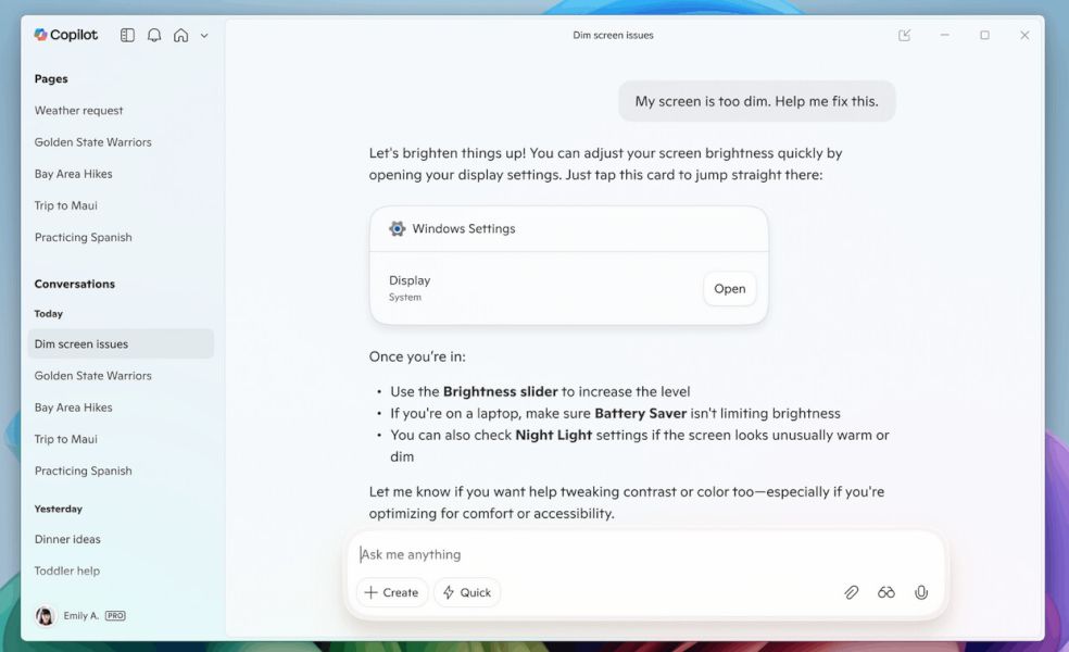Copilot Direct Access To Settings 