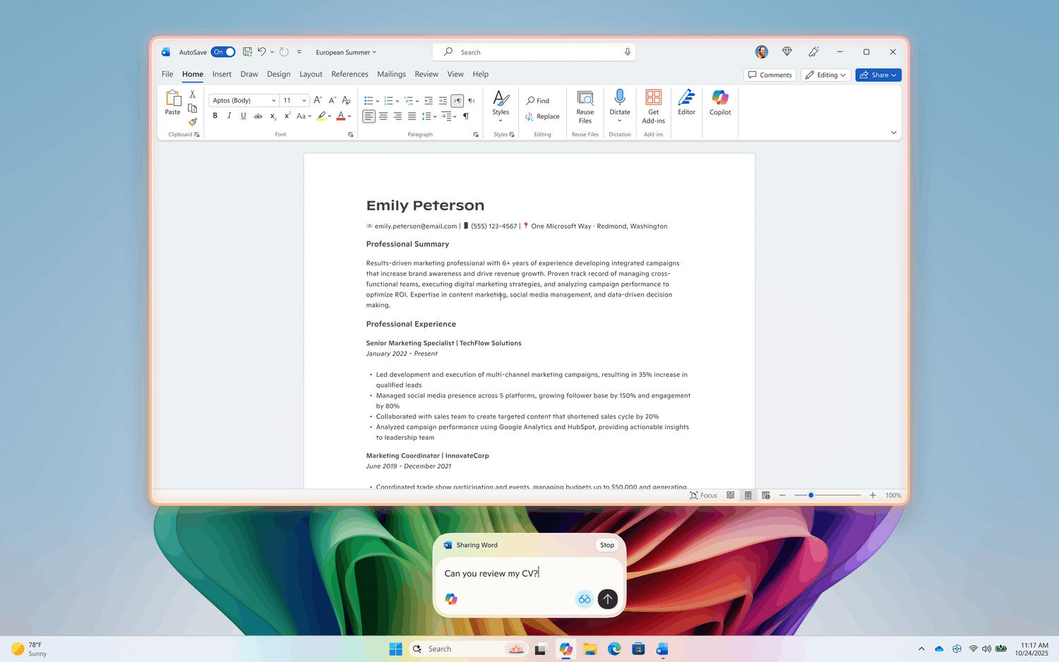 Copilot Vision Send Text Message