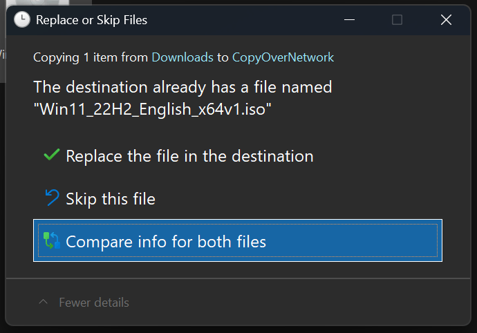 File Explorer Dark Dialogs BP Copy Conflict