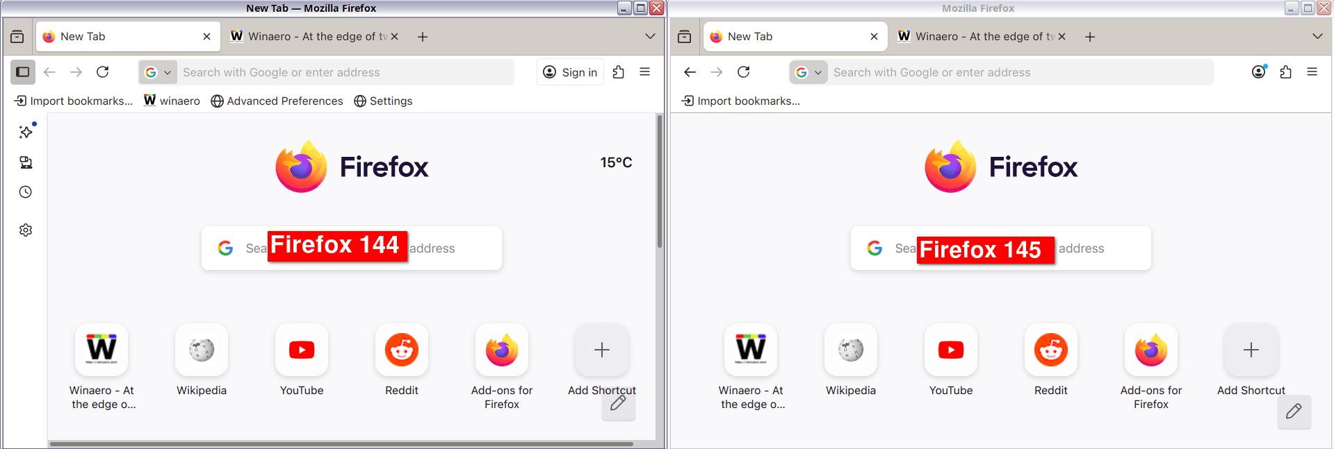 Firefox 145 Vs 144