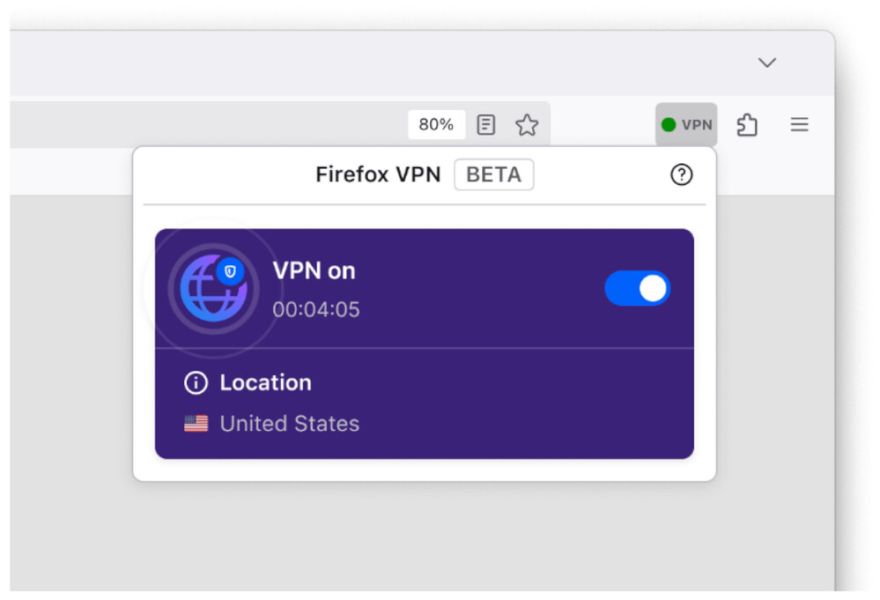 Firefox VPN Integrated 