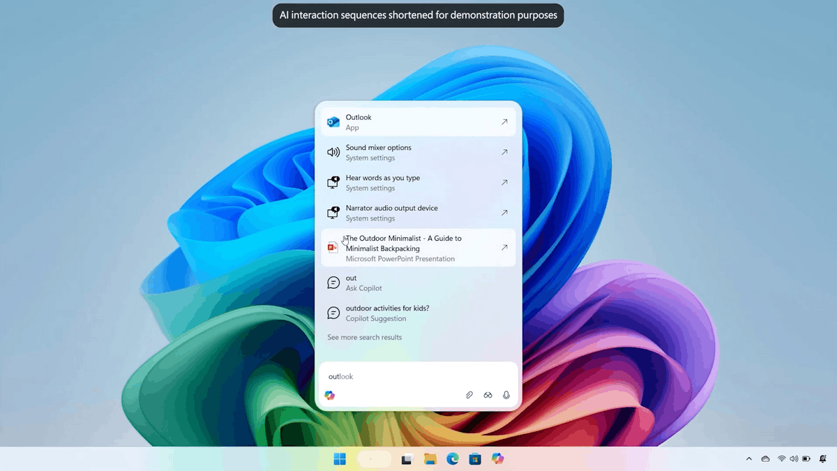 Outlook Search Result
