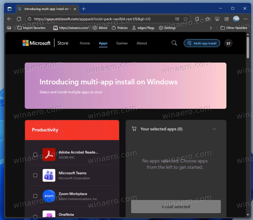 Microsoft Store Web Select Apps