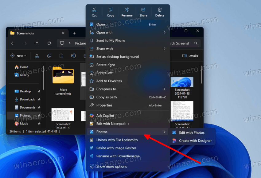 Updated Context Menu In Windows 11