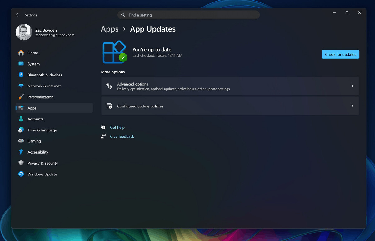 Windows 11 App Updates In Settings