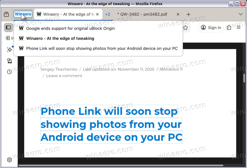 Collased Group Tooltip