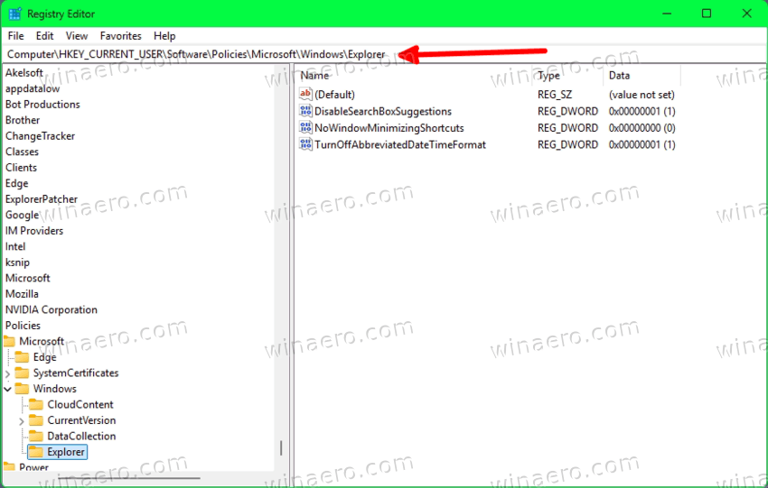 Explorer Key In Registry