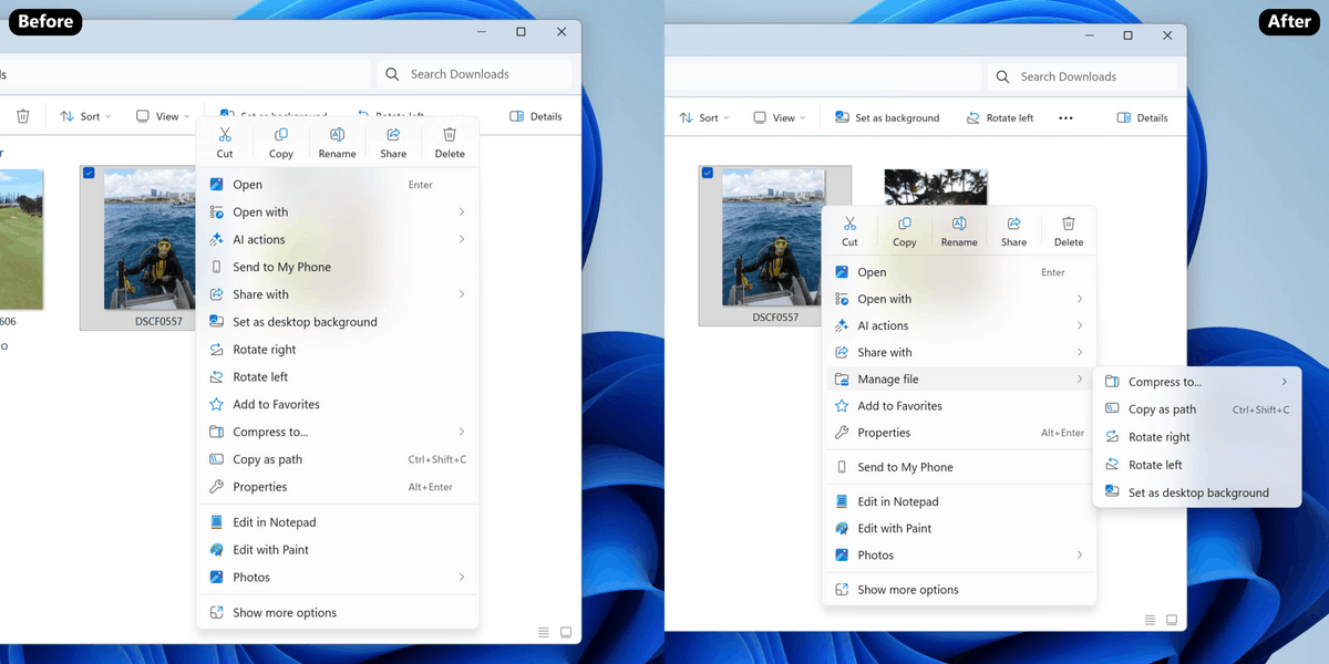 Improved Context Menu File Explorer
