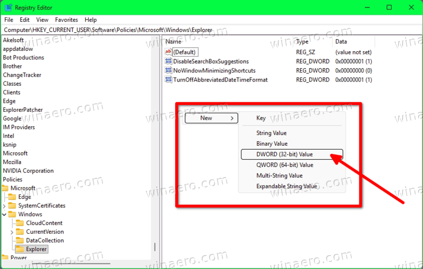 New 32bit Dword Value