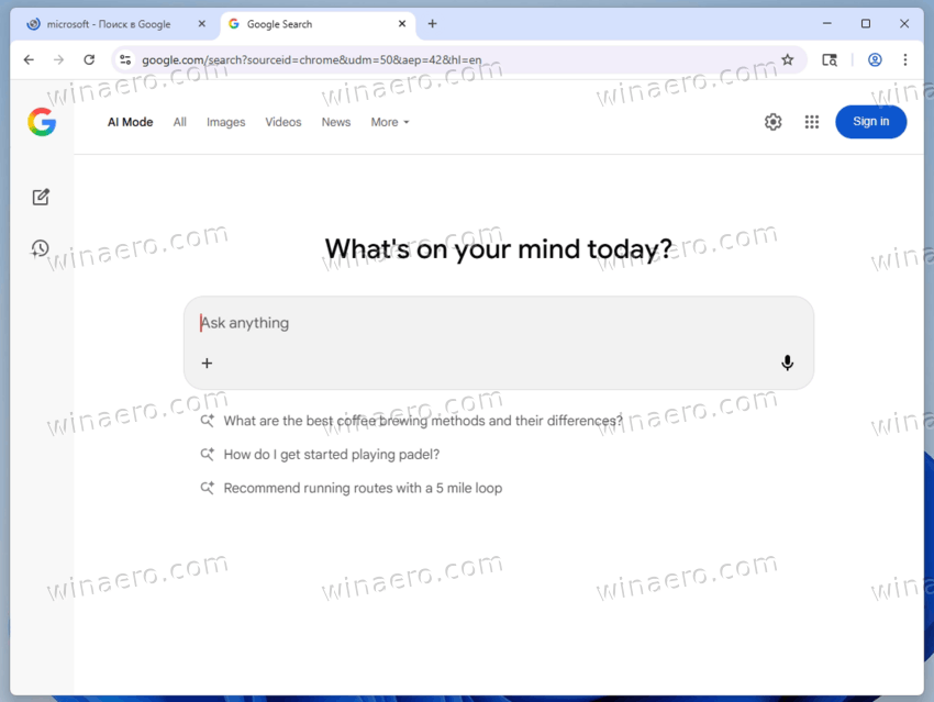 AI Conversation In A New Tab