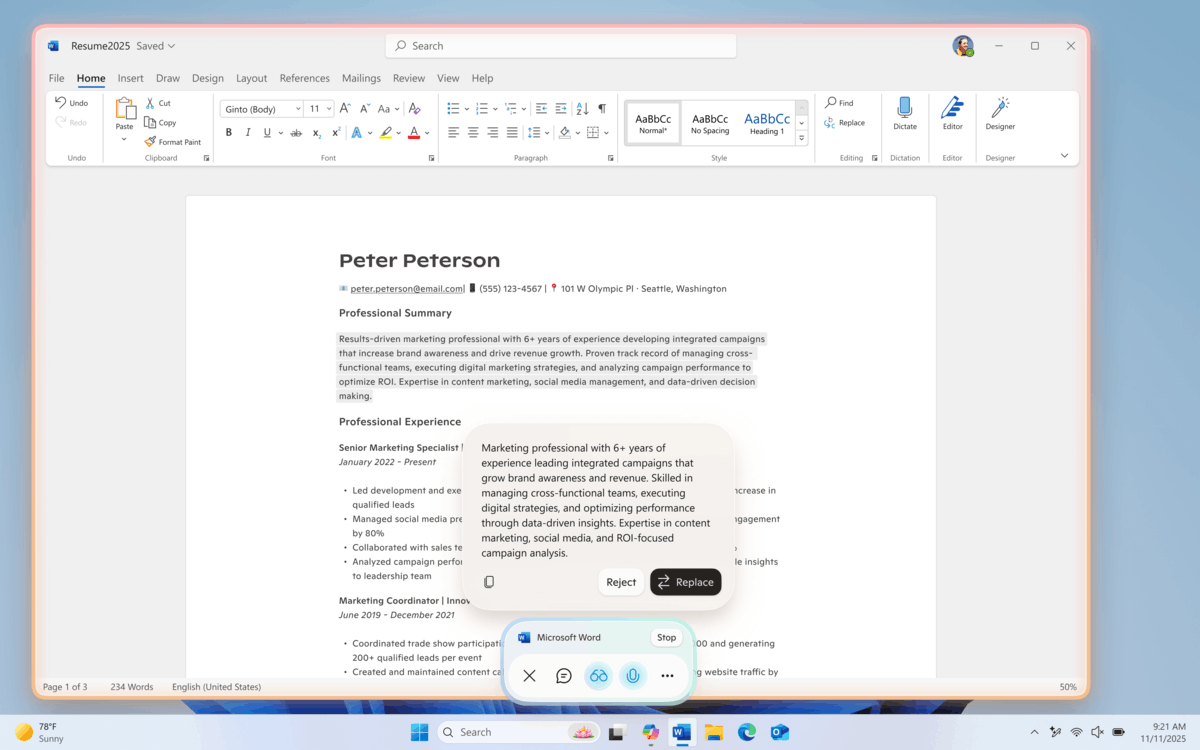 Copilot Text Editing