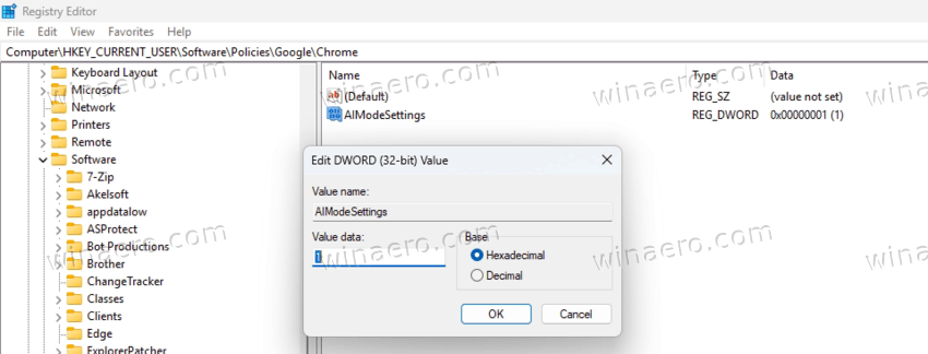 Disable AI Mode Button In Chrome