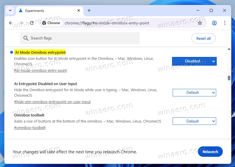 Remove AI Mode Button From Address Bar